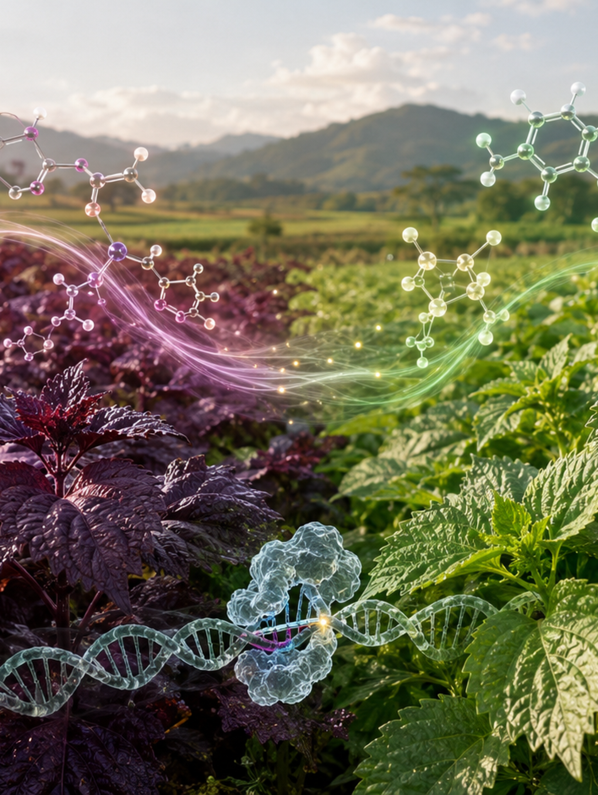 Plantas de perilla roja y verde editadas genéticamente para aumentar luteolina y ácido rosmarínico