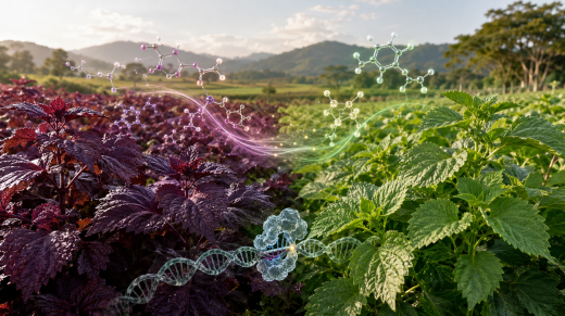 Plantas de perilla roja y verde editadas genéticamente para aumentar luteolina y ácido rosmarínico