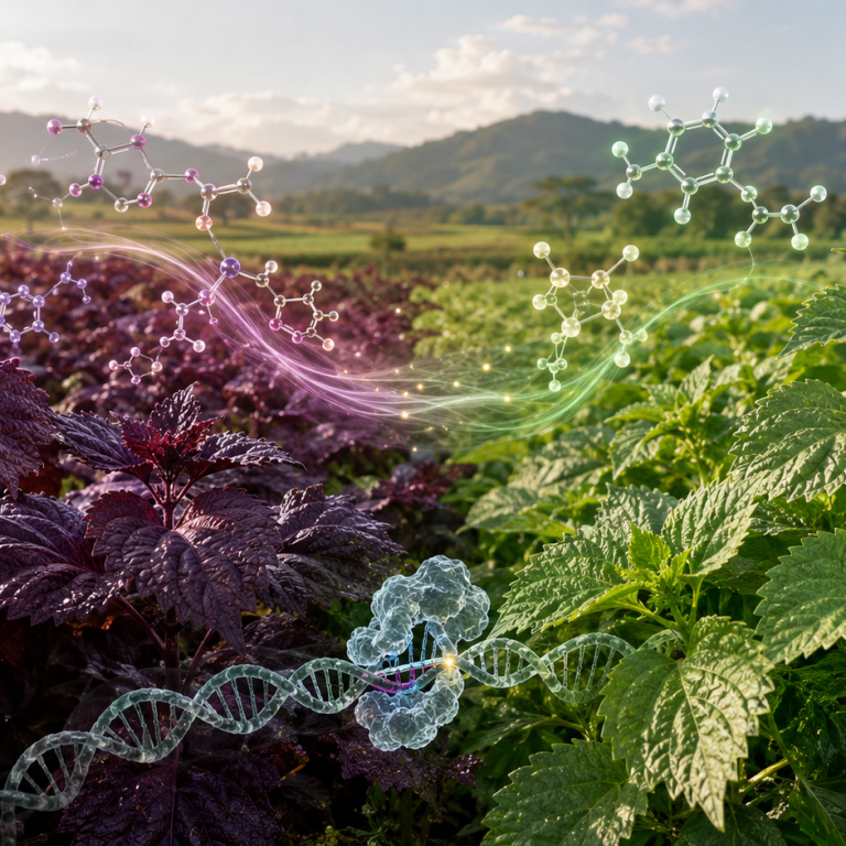 Plantas de perilla roja y verde editadas genéticamente para aumentar luteolina y ácido rosmarínico