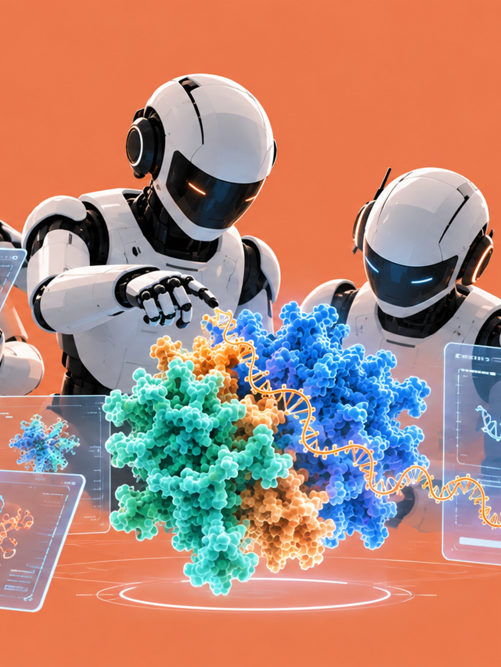Agentes de inteligencia artificial analizan en conjunto una estructura molecular asociada al sistema ART descubierto en bacteriófagos.