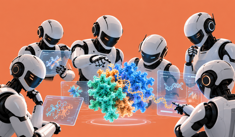 Agentes de inteligencia artificial analizan en conjunto una estructura molecular asociada al sistema ART descubierto en bacteriófagos.